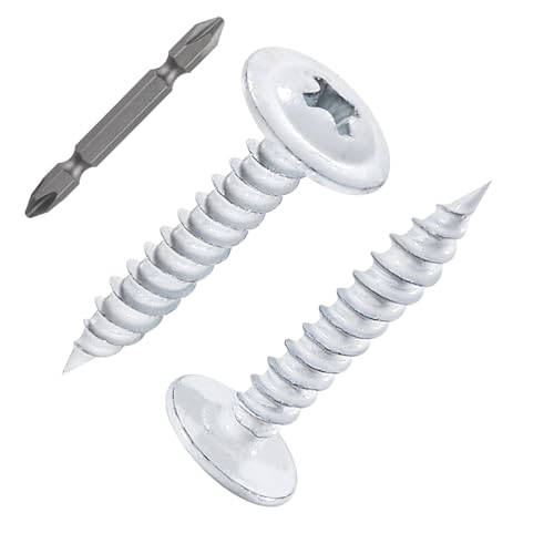 Image of Wensilon(300 pcs)#8x3 /4 inch Phillips Truss Head Wood Screws White Iron Quick Metal Self Tapping