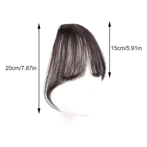 Frange a clip cheveux noir brunâtre : postiche invisible pour front et visage rond - 2