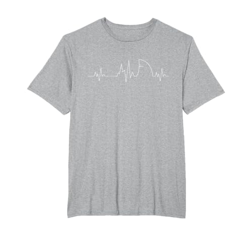 Shark Heartbeat EKG Funny Fish Fin Pulse Ocean Animal Lovers T-Shirt, Men's Big and Tall, Heather Grey, 2X Tall