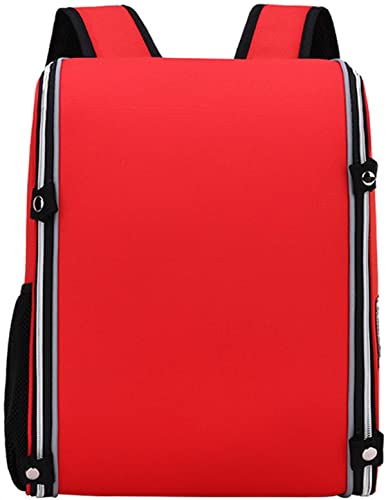 [BAOJUN] ランドセル キッズリュック バックパック おしゃれ 無地 軽量 子供用 スクールバッグ 幼稚園 小学校の女子男の子小学生 1-6学年 入園 卒園 入学 卒業お祝い 大容量 防水 遠足 学校 通学 旅行 (レッド,L)のサムネイル