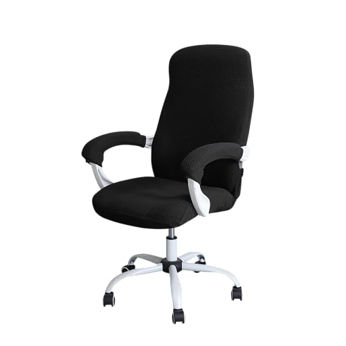 Image of FORCHEER Office Chair Armrest Cover Stretchable Water Resistant Spandex Stretch Jacquard Computer Office Chair Arm Pad Covers Chair Slipcover for Desk Chairs Arm 2P-Black