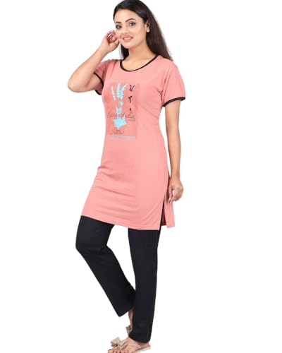 Image of URBAN TREES Women's Cotton Printed Night Suit Set of Top & Pajama Set || Night Suit Set