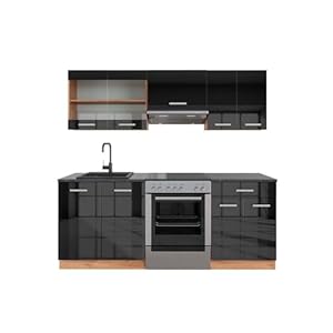Vicco KEUKEN R-LINE 200CM KEUKENONDERDELEN KEUKENBLOK inbouw (wit hoogglans)