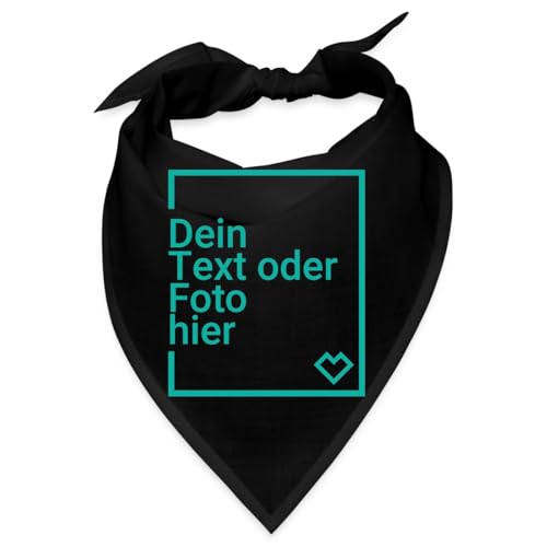 Spreadshirt Personalisierbares Bandana Selbst Gestalten Mit Foto Oder Text Wunschmotiv Bandana, One size, Schwarz