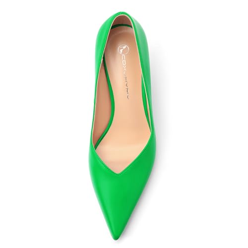 Image of Women Pointed Closed Toe 2.5 Inch Kitten Heel Slip On Pumps | Elegant Comfort Formal Dress Footwear, Versatile Ladies Shoes For Office Wedding Party Evening Daily Occasions