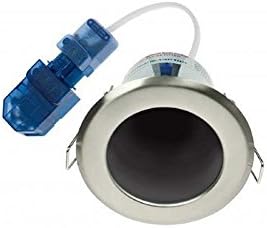 Scholmore GU315SC 'Ovia' Flameguard ® Fire Rated Fixed Downlight with Flow Connector GU10 - Satin Chrome