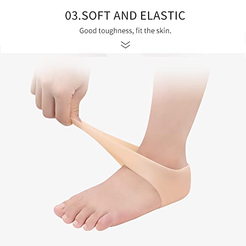 Image of Gel Heel Protectors for Men Women, Heel Pads Cushion, Plantar Fasciitis Inserts, Gel Guard Moisturizing Relief for Blister, Cracked Foot, Spurs Soft Cushion Support Protective Insert Sleeve(2Pairs)