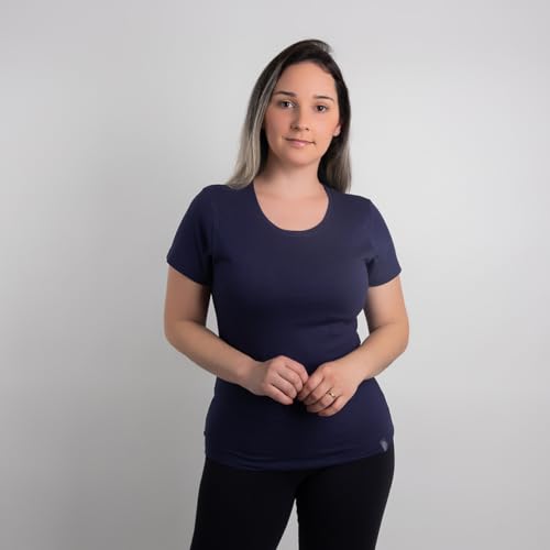 kit 5 camisetas feminina tshirt básica algodão premium (G, Mix (uma de cada cor))