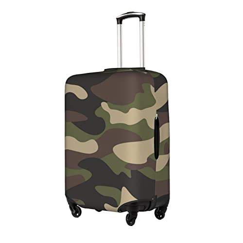 Camouflage Vintage Camo Travel Luggage Cover Fits 18-32 Inch Luggage, Elastic Suitcase Cover Protector with Concealed Zipper for Wheeled Suitcase Tsa Approved2