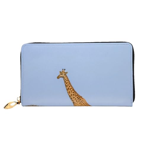 Portefeuille long motif girafe idéal pour ranger cartes et monnaie en voyage