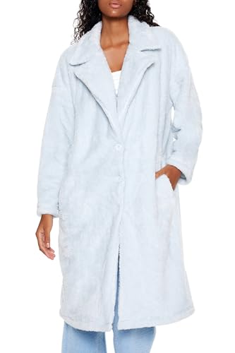 Forever 21 Women's Faux Shearling Teddy Duster Coat