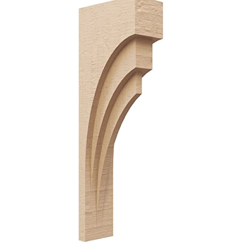 5"W x 10"D x 30"H Thin Rockford Rough Cedar Woodgrain TimberThane Corbel, Primed Tan