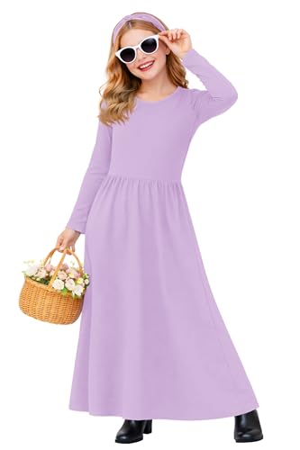 Image of Deerose Girls Maxi Dress Short Sleeve Casual Long Dresses with Pockets 5-14 Years