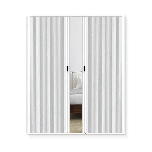 Puerta corredera plegable acordeon Interior Librerías Puertas Retráctiles Temporales Sin Perforaciones Puerta Divisoria Invisible Corrediza para Separación de Ambientes(H-79in/200cm,Wide 73in/185cm)