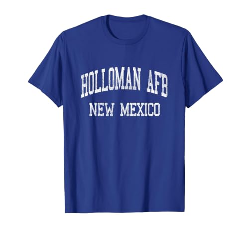 Holloman AFB New Mexico NM Vintage Athletic Sports Design T-Shirt, Men, Royal Blue, X-Large