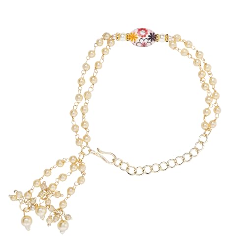 Image of I Jewels Pearl Bhaiya Bhabhi Lumba Rakhi Bracelet Combo Set With Roli Chawal & Rakshabandhan Greeting Card