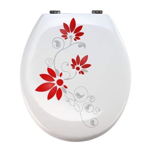 Grafix Aufkleber WC Toiletten Deckel St02 für Pressalit Silbergrau/rot Vinyl Cover