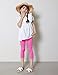 Kiench Girls Capri Leggings 3/4 Length Pants Pack of 4 Summer Dance Sports Capris US Size 10-12/9-10 Years, CN 150, Green & Rose Red & Grey & Navy Blue