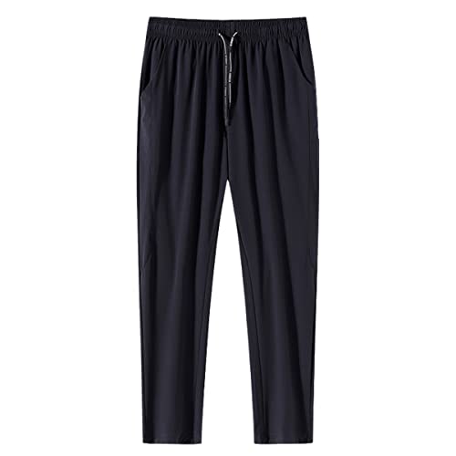 Pantalon de jogging anti-transpiration pour homme en soie glacée noire