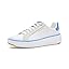 White Leather/Azure Blue Crocodile Print Leather