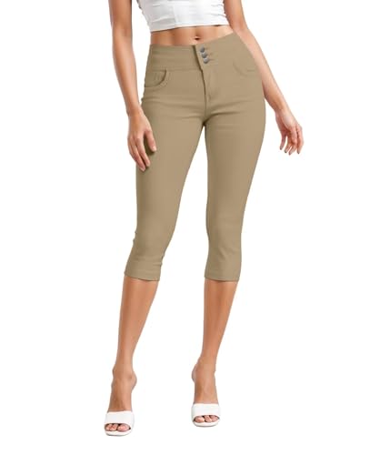 Hybrid & Company Womens Perfectly Shaping Hyper Stretch Bermuda Shorts Capri