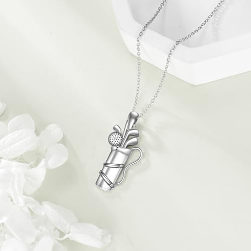 YAFEINI Golf Gifts for Women 925 Sterling Silver Golf Club and Ball Pendant Necklace Golf Jewelry for Golf Lovers2