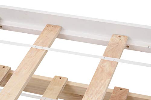 Twin Bed with Trundle and 3 Storage Drawers, Captain Bed Frame with Headboard and Footboard, Wood Daybed Bed with Pull Out Bed for Kids Teens and Adults, Wood Slat Support No Box Spring Needed, White