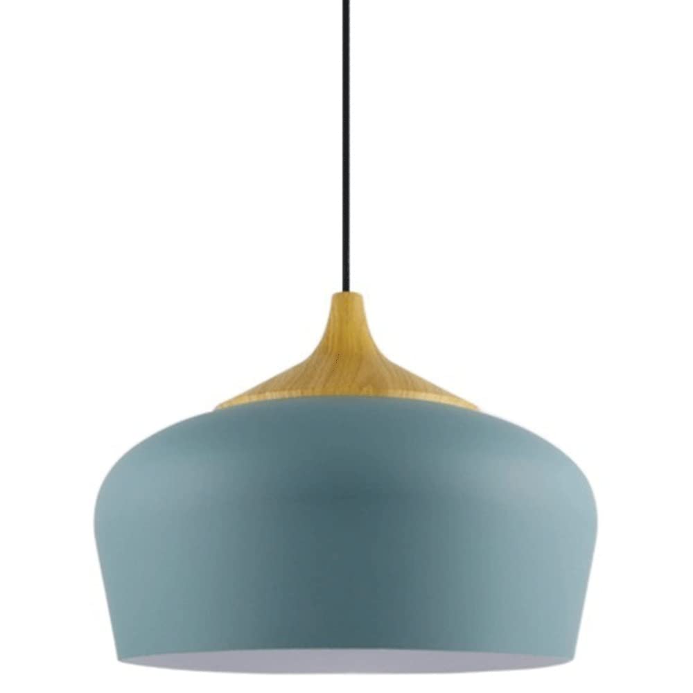 Lámparas Colgantes Modernas de Madera, lámparas de Techo con cúpula metálica, Casquillo E27 para Comedor, Pasillo y Dormitorio. Luminaria Elegante para la decoración del hogar.