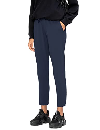 Image of AJISAI 7 /8 Joggers Travel Pants with Pockets Lounge Casual Stretch Workout Pants for Women