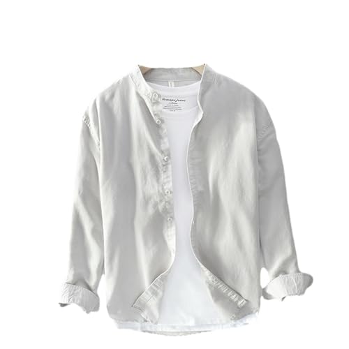 Chemise homme coton lin manches longues légère couleur unie saison été