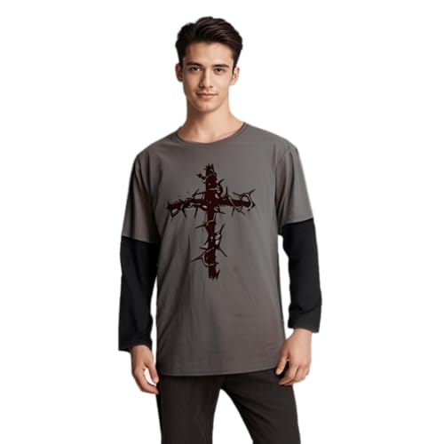 Men Women Gothic Shirt Y2K Emo Grunge Alt Vintage Long Sleeve Top Tee Dark Academia Harajuku Cross Sweatshirt Clothes4
