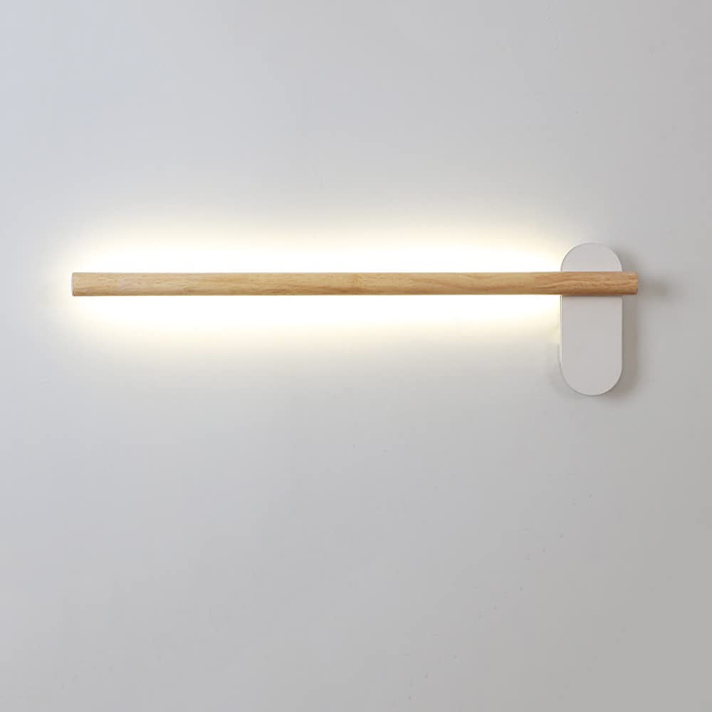 Jadssox Applique Murale de vanité en Bois LED linéaire Salle de Bain Miroir Lampe Maquillage luminaire, Blanc Neutre 4000K Miroir Avant lumières Blanc Longue Bande vanité Appliques pour Coiffeuse