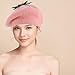 BESTonZON Strawberry Wool Beret Hat for Ponytail Hat Vintage French Artist Style Wool Cap Pink 48-52cm Autumn Winter Warm