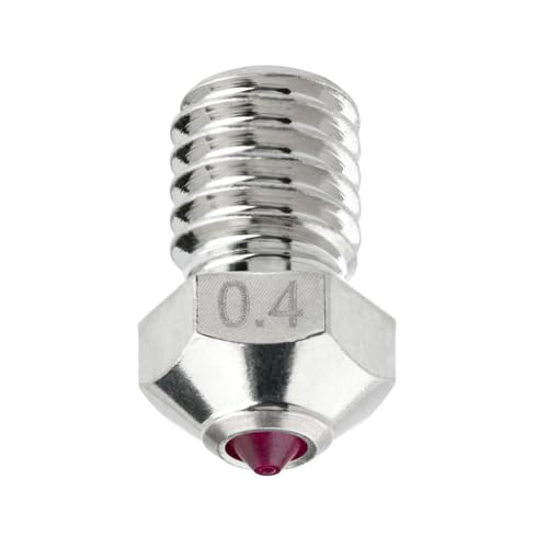 Buse ruby 0,4 mm pour E3D V6 Hotend, imprimantes 3D Prusa i3 MK3S / MINI, Anycubic i3 Mega/Kobra/Kobra Neo et plus, trempée et résistante à l'usure, cuivre nickelé
