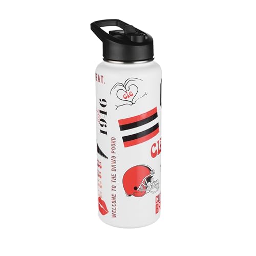 The Memory Company Officially Licensed 34oz Team Spirit Water Bottle, Cleveland Browns
