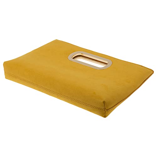 Image of Top Handle Faux Suede Clutch
