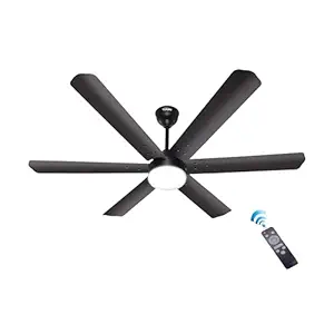HAVAI Spinel BLDC Ceiling Fan - 6 Blades - 35W, 1200mm Blade with Remote - Smoky Brown,0.5W LED Light