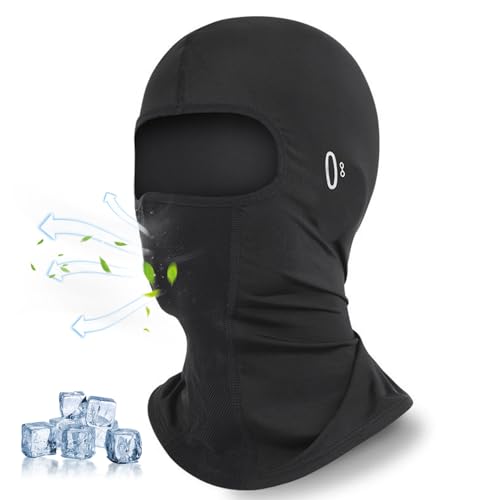 Image of BendJoy Nylon Balaclava for Men Bike, Full Face Mask for Sun Protection, Breathable Helmet Mask for Riding, Cycling, Skiing Ultimate Riding Gears for Bikers Black, Large