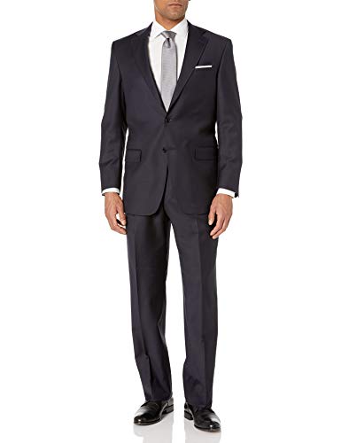Hart Schaffner Marx Men's 2 Button Chicago Fit Suit with Single Pleat Pant, Navy, 56 Regular