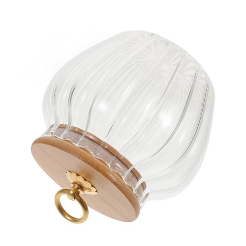 BAZEITFLOW Luftdichter Glas teedose mit Kreativem Blüten design Transparenter Vorratsbehälter