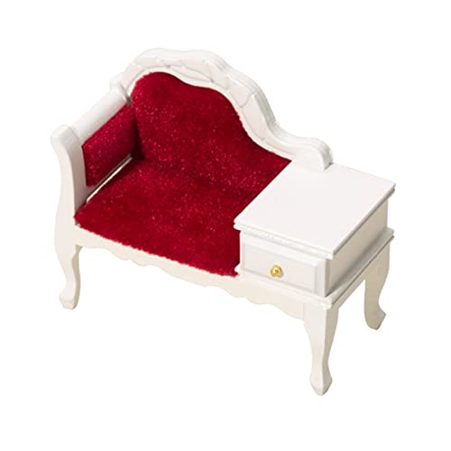Altsuceser 1/12 Mini modèle de Meubles décoration Sage-poupée Maison Mini canapé-Chaise modèle Jouet Blanc