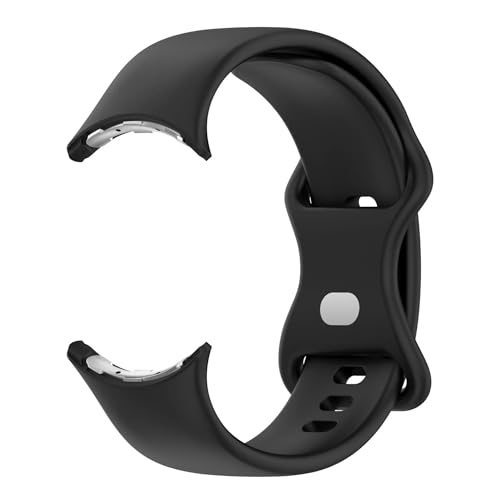 [SRMVRNKNNK] Fit For Pixel Watch 3 �o���h 41mm 45mm �Ή��X�g���b�v/Fit For Pixel 2 �Ή� ���f�B�[�X �����Y �̂���V���R���X�g���b�v(Black,Watch 2 1)