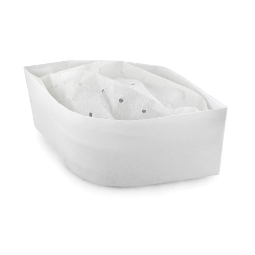 New Star Foodservice 32192 Disposable Non Woven Flat Chef Hat, 3.5-Inch, White, Set of 100