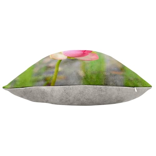 Coussin fleur rose champêtre similicuir pour salon cosy