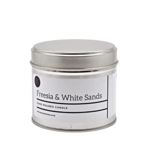 Scent Selection Duftkerze Freesia & White Sands Blumenduft mit Kopfnoten aus Obst und Holz Nettogewicht 200 g mit langer Brenndauer 40 Stunden + Kerzen Cover