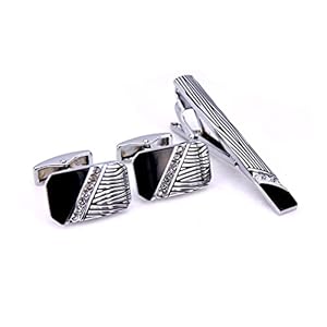 xiukou Heren en stropdas clip pak zakelijke pak Franse shirt manchetknopen en das clip manchetknopen (Color : A, Size : One size)