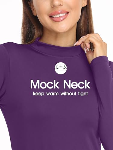 Image of Women's Mock Neck Thermal Underwear Winter Fleece Ultra-Soft Warm Base Layer Set