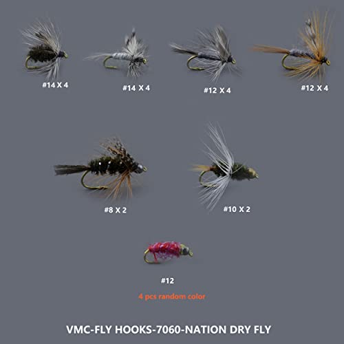 YAZHIDA Fliegen-Set für Fliegenfischen, Forelle, Lachs, Barschfliegen, Trockenfliegen, Nymphen, Fliegenknöpfe, mit wasserdichter Fliegenbox - Image 4