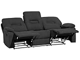 Beliani Klassischer 3-Sitzer Sofa Polsterbezug dunkelgrau verstellbar Bergen