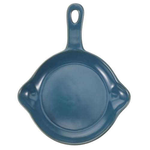 Bandeja para hornear de cerámica azul con mango y doble boquilla para horno doméstico 2